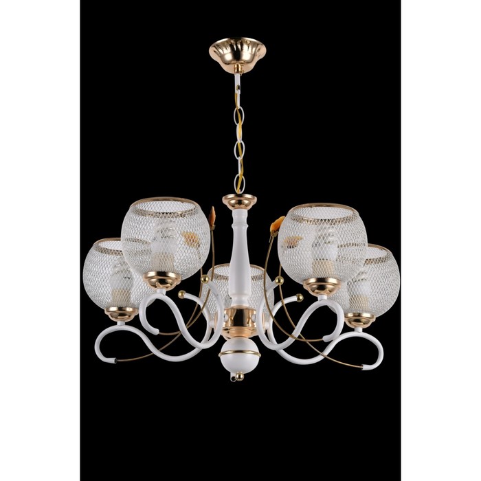 Люстра "Валери" 5xE27 60Вт золото-белый 53х53х55см.