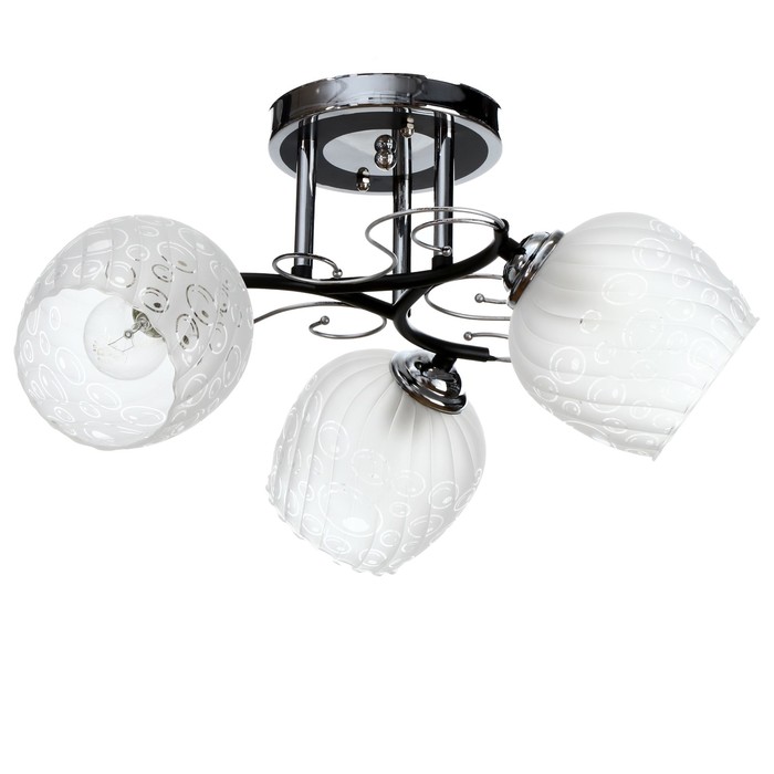 Люстра "Фифи" 3xE27 60Вт черный-серебро  46х46хх24см.