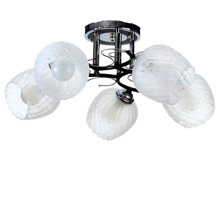 Люстра "Фифи" 5xE27 60Вт черный-серебро 55х55х24см.