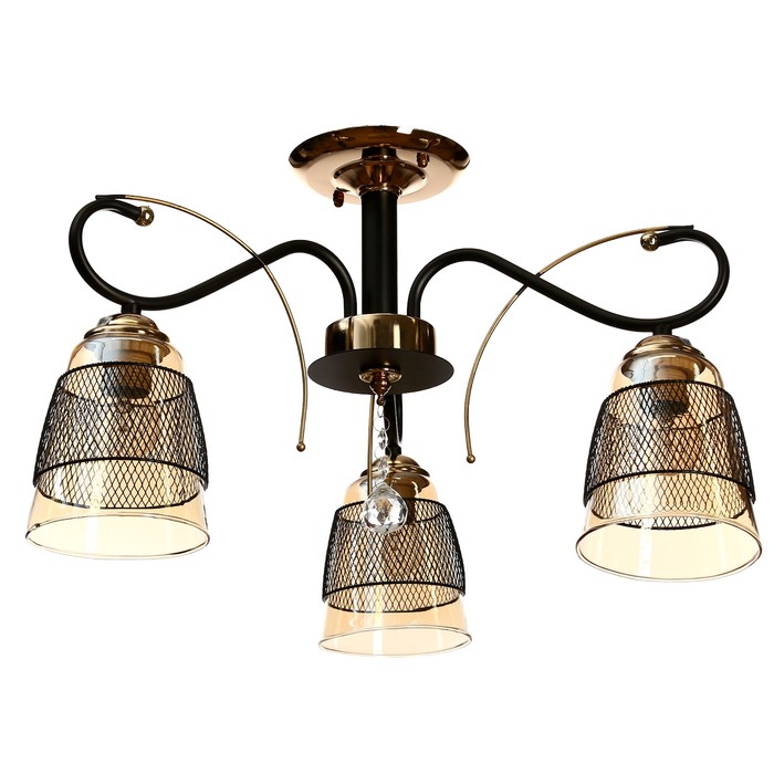 Люстра "Джессика" 3xE27 60Вт золото-черный 48х48х28см.