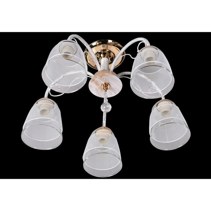 Люстра "Мирабель" 5xE27 60Вт золото-белый 52х52х27см.