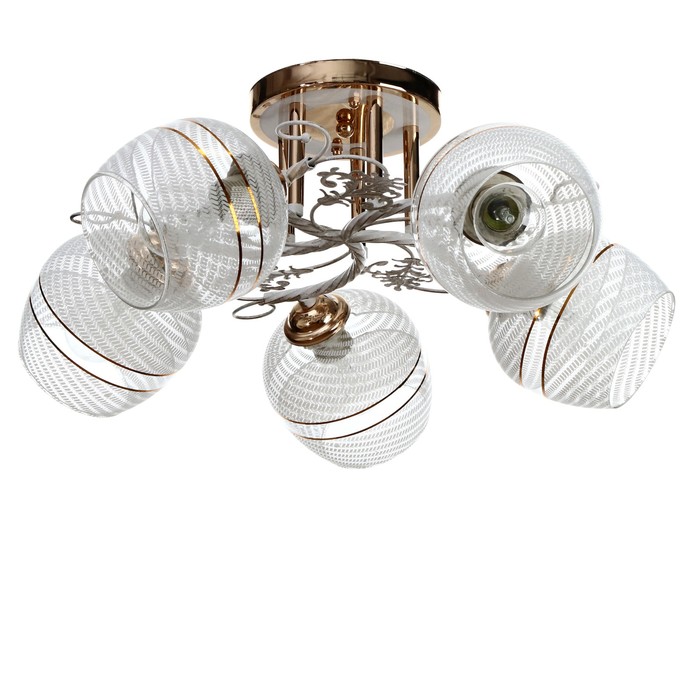 Люстра "Виктория" 5xE27 60Вт золото-белый 54х54х24см.