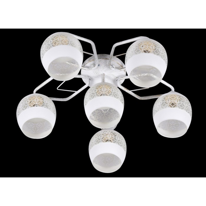 Люстра "Блаш" 6xE27 60Вт белый-золото 57х57х20см.