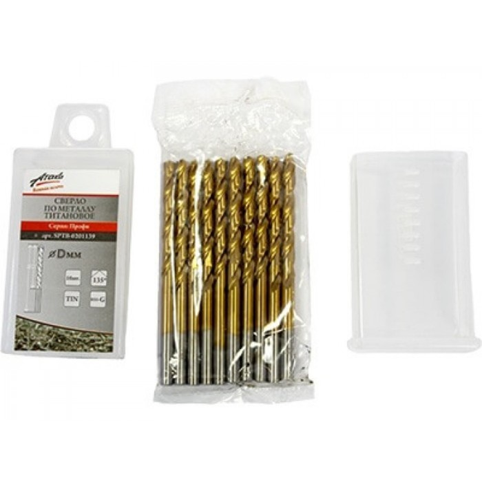 Сверло по металлу "Атака" Профи, 10.9 мм, титан, 6 шт.