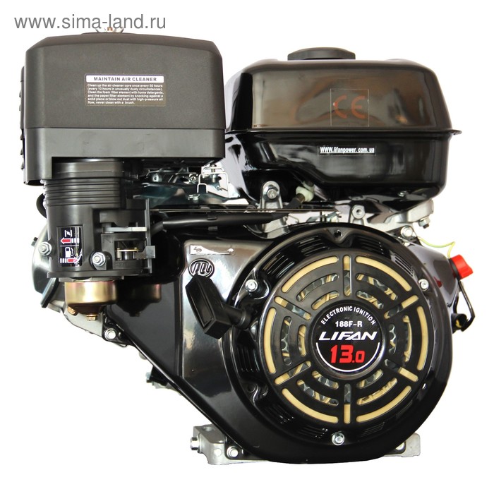 Двигатель LIFAN 188F-R, бенз., 4Т., 13 л.с., 389 см3, d=25 мм, пониженный редуктор