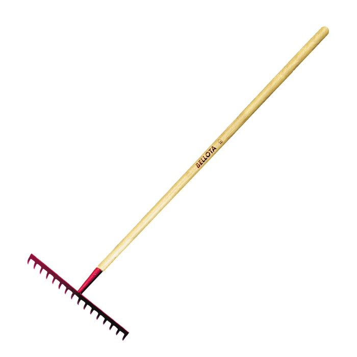 Грабли садовые, 16 зубцов, металл, с деревянной ручкой