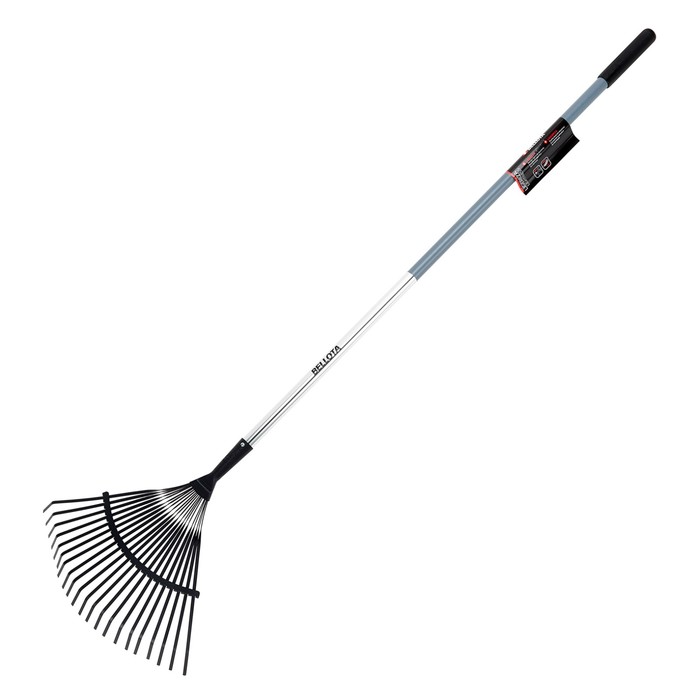 Грабли веерные, пластинчатые, 21 зубец, алюминиевый черенок