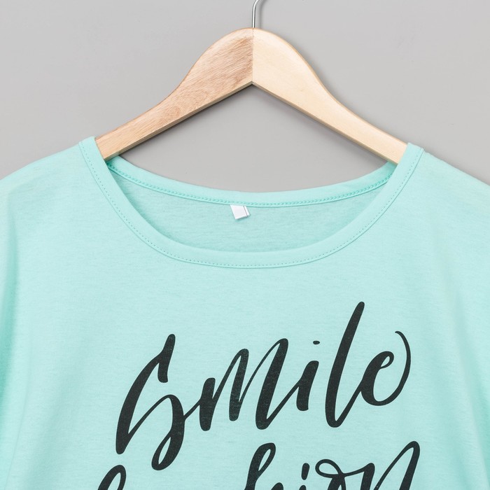 Пижама женская (футболка, бриджи) ПК257 цвет мята, р-р 60