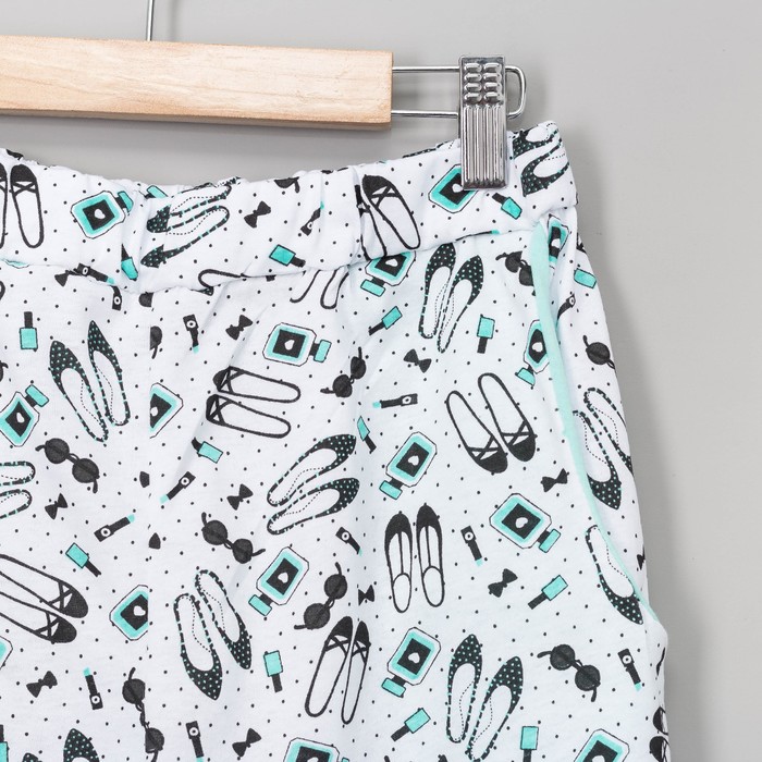 Пижама женская (футболка, бриджи) ПК257 цвет мята, р-р 60