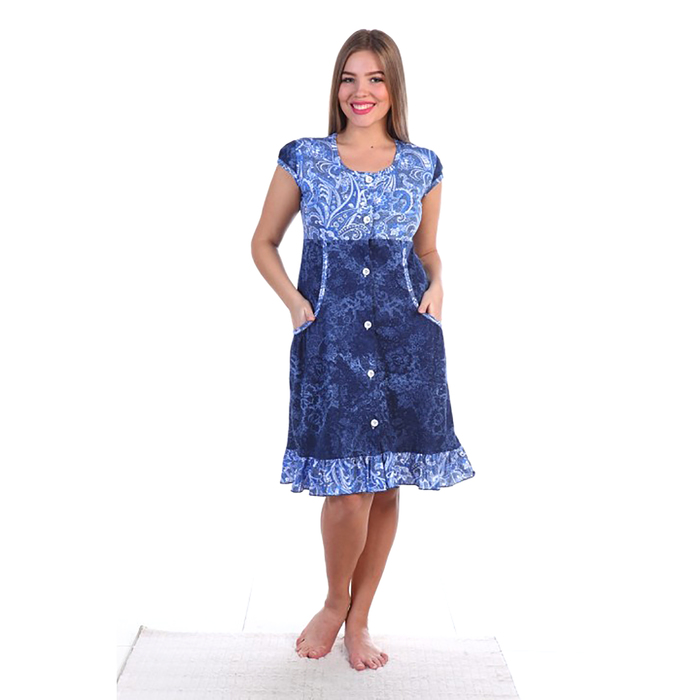 Халат женский на пуговицах ХК37 цвет МИКС, р-р 54