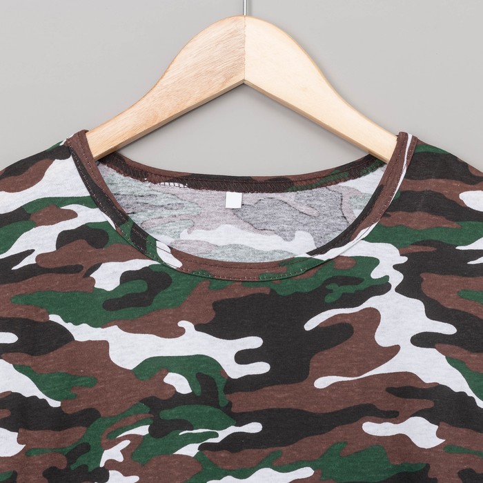 Футболка мужская ФК106 принт камуфляж цвет МИКС, р-р 48