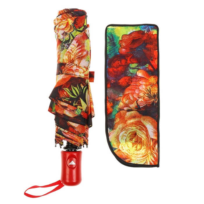 Зонт полуавтоматический "Цветы средние", R=50см