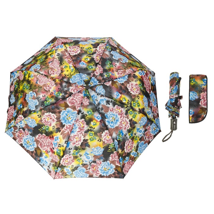 Зонт полуавтоматический "Цветы средние", R=50см