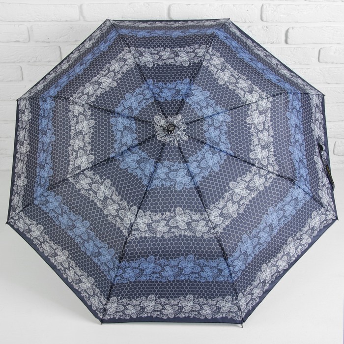 Зонт полуавтоматический "Кружево и бабочки", R=50см