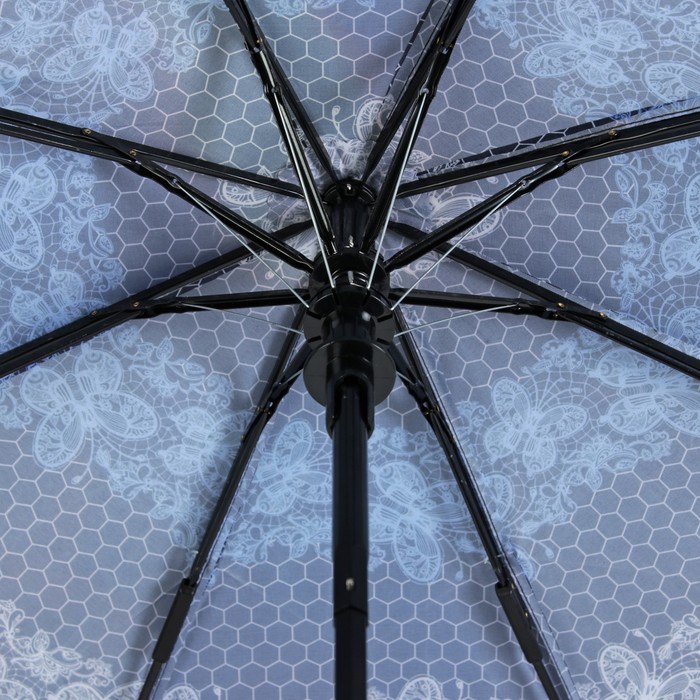 Зонт полуавтоматический "Кружево и бабочки", R=50см