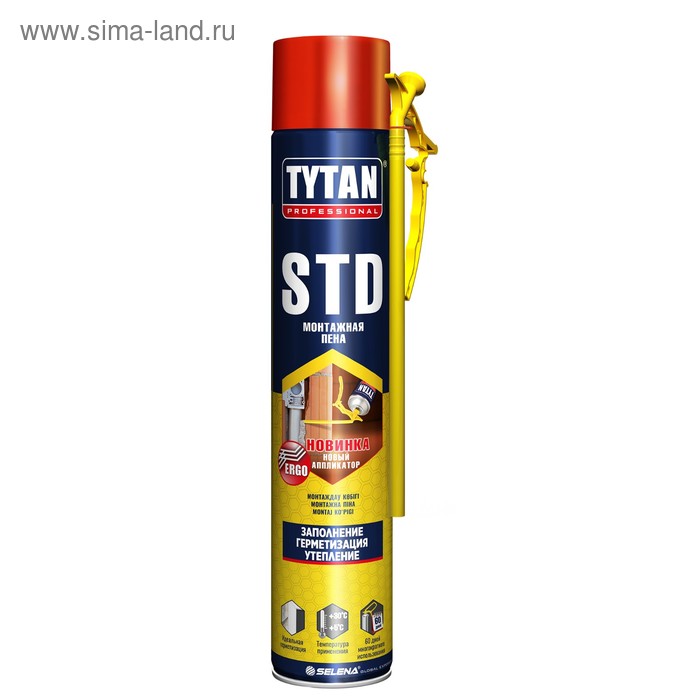 Пена монтажная Tytan STD ЭРГО, 750 мл пена монтажная tytan в1 огнеупорная 750 мл
