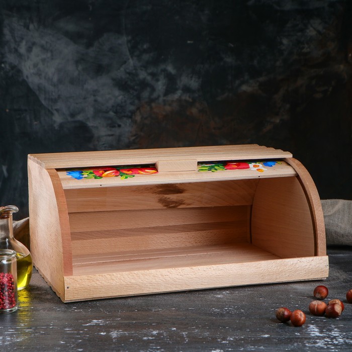 Хлебница расписная "Цветы", 37 см