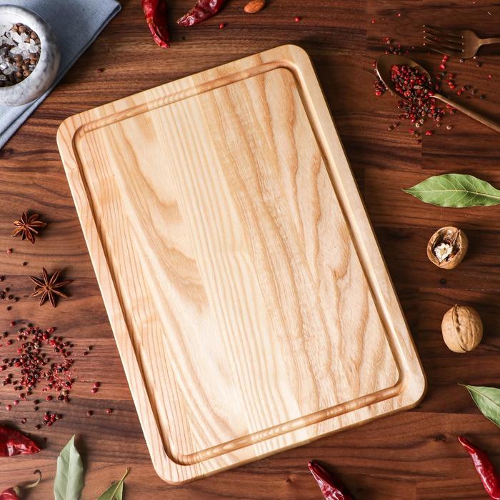 Тарелка менажная на 3 деления, массив ясеня, 30 х 25 см