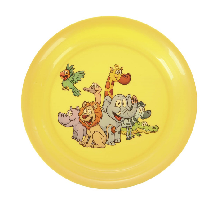 Тарелка детская, диаметр 20,5 см, высота 2 см, пластиковая с рисунком, цвет жёлтый