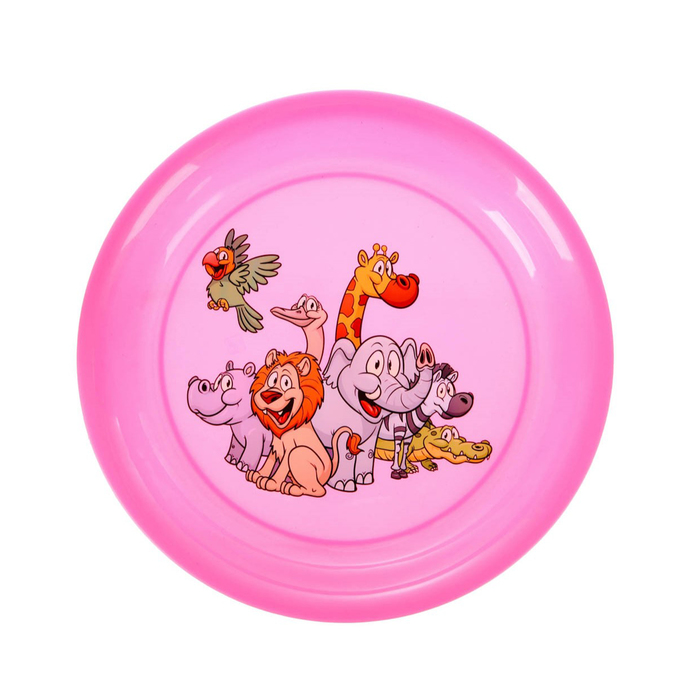 Тарелка детская, диаметр 20,5 см, высота 2 см, пластиковая с рисунком, цвет розовый