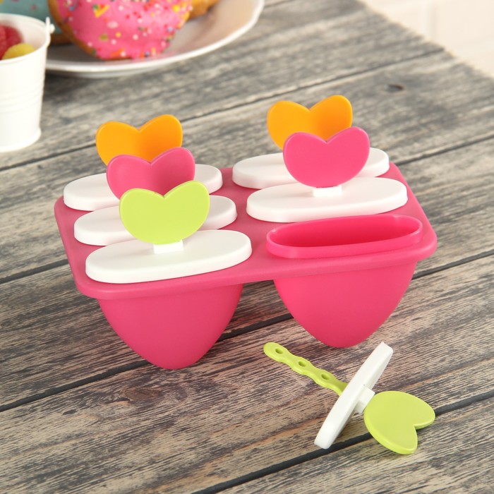 Форма для мороженого "Ягоды", 6 ячеек, цвета МИКС