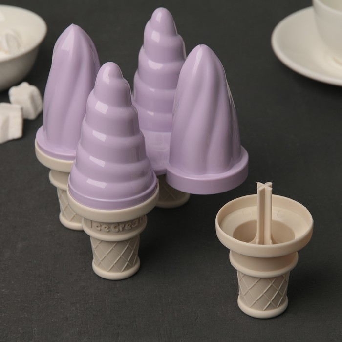 Форма для мороженого "Черничное мороженое", 4 ячейки