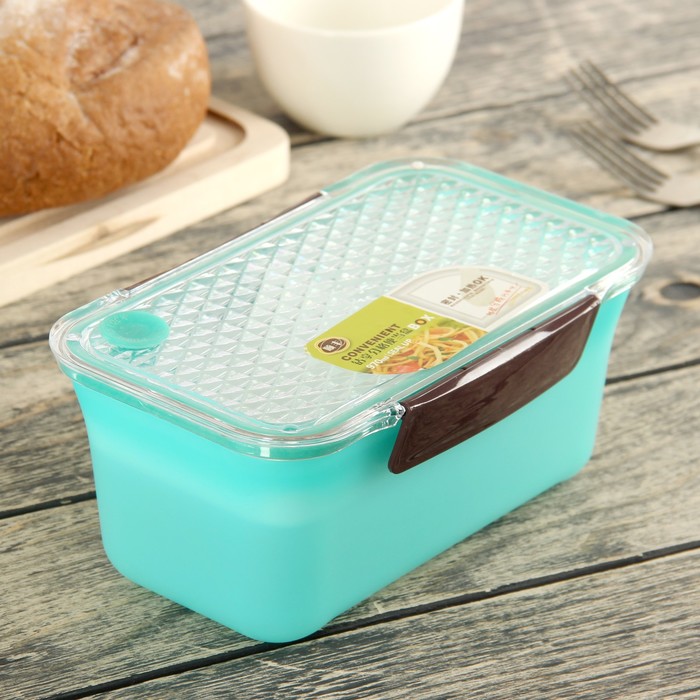 Ланч-бокс "Лион", 2 уровня 100/900 мл, с ложкой, цвета МИКС