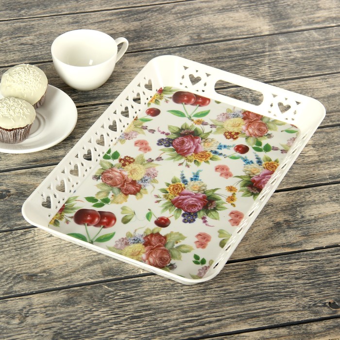 Поднос 37х25 см "Амурные дела", рисунок МИКС