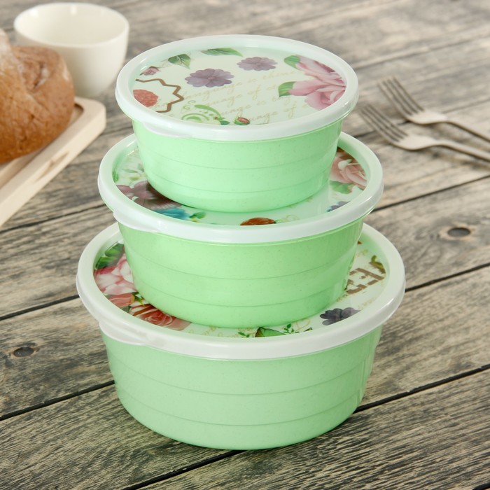 Набор ланч-боксов "Каскад. Краски", 3 шт: 500 мл, 900 мл, 1,4 л, цвета МИКС