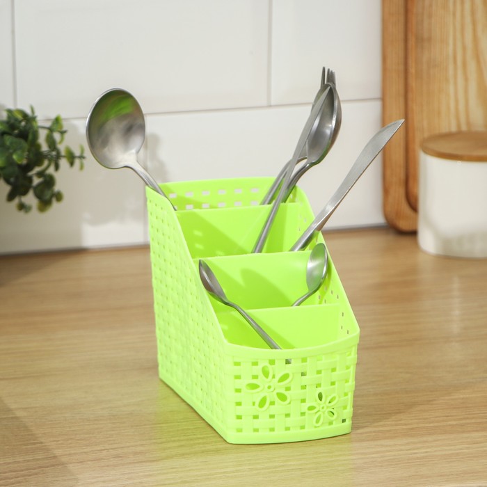 Сушилка для столовых приборов "Влюбленность", 4 ячейки, цвета МИКС