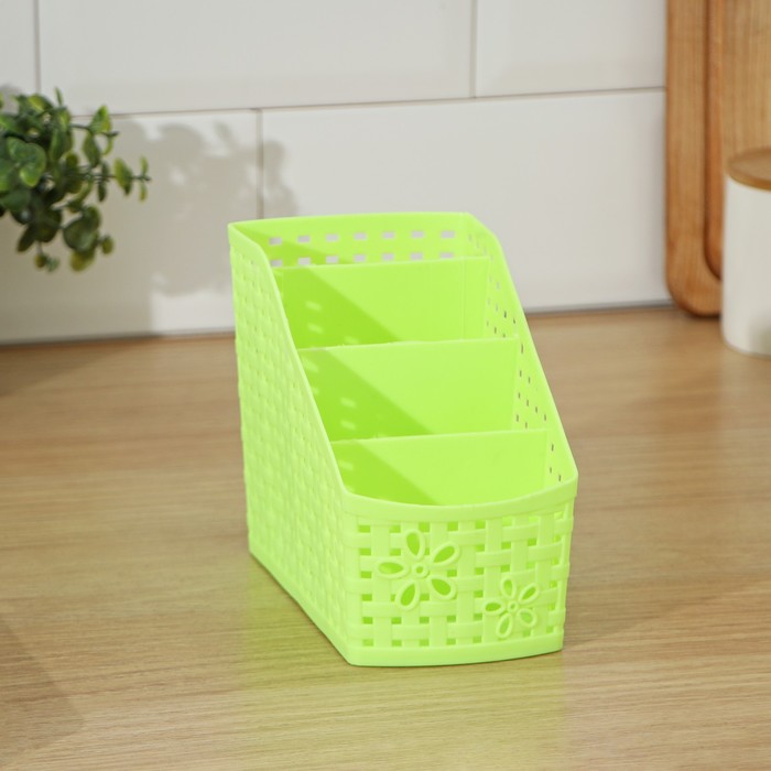 Сушилка для столовых приборов "Влюбленность", 4 ячейки, цвета МИКС