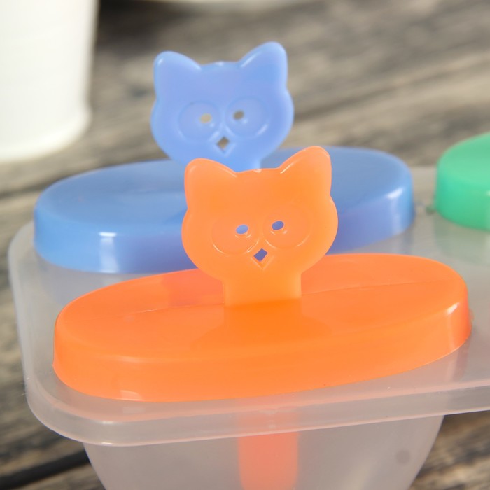 Форма для мороженого "Совята", 4 ячейки, цвета МИКС