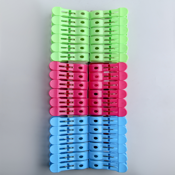 Прищепки в корзинке 19х19х12 см, 36 шт (7,5 см), цвета МИКС