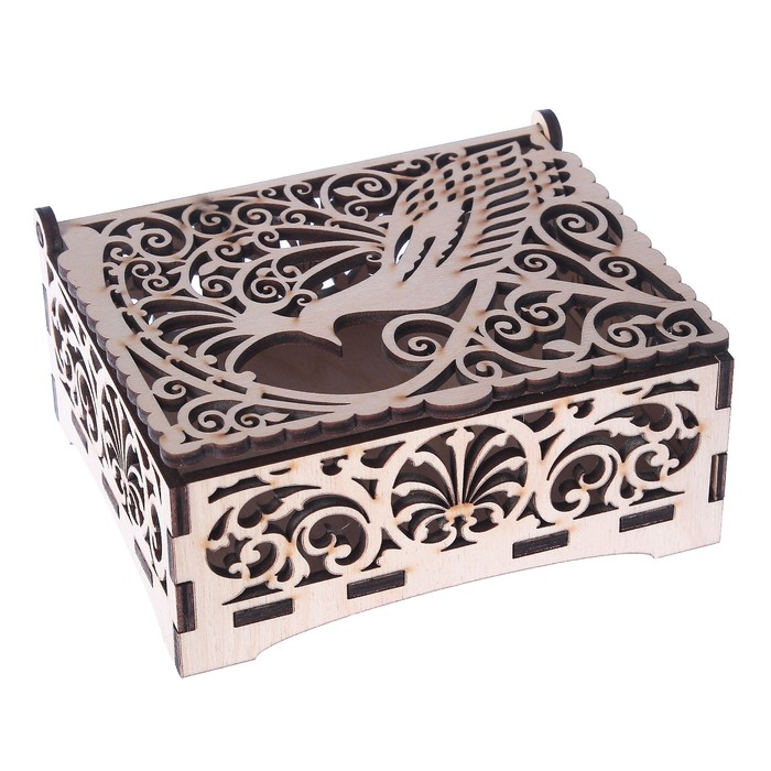 Шкатулка дерево "Павлин" 15х12х6,5см
