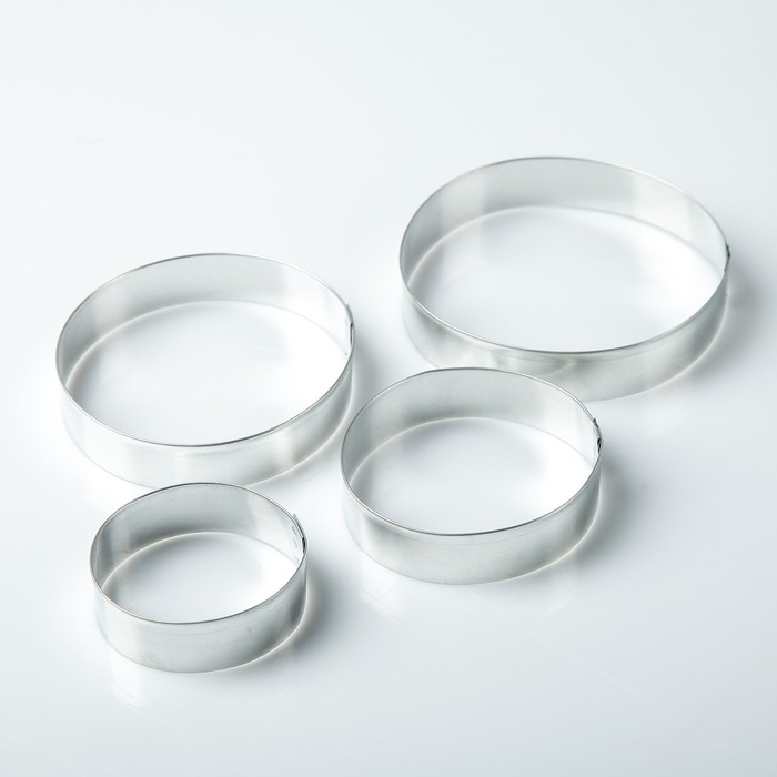 Набор форм для вырезания из жести "Круг", 7 х 7 х 2 см, 4 шт.