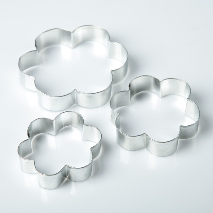 Набор форм для вырезания из жести "Цветок", 7 х 7 х 2 см, 3 шт.