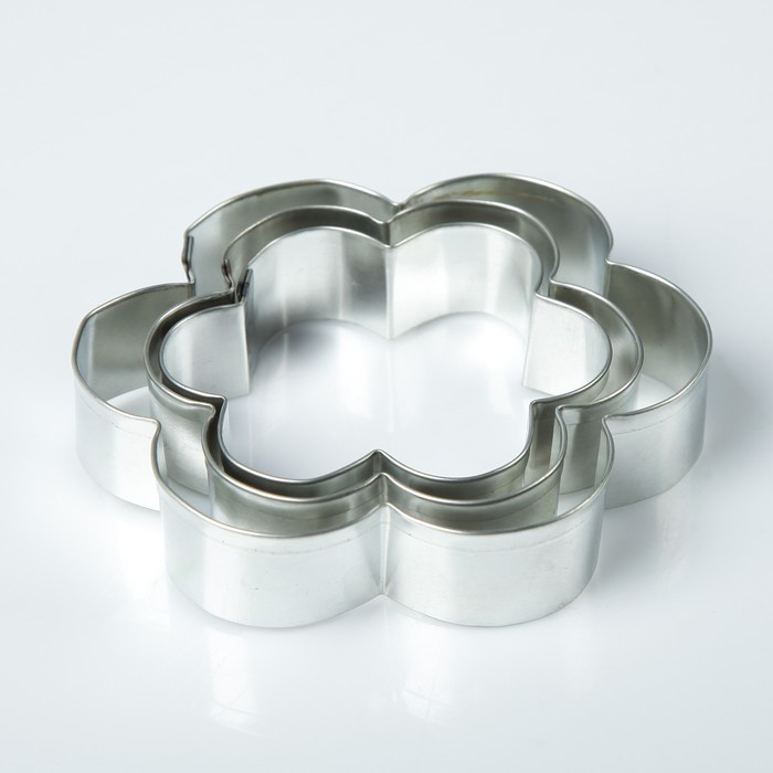 Набор форм для вырезания из жести "Цветок", 7 х 7 х 2 см, 3 шт.