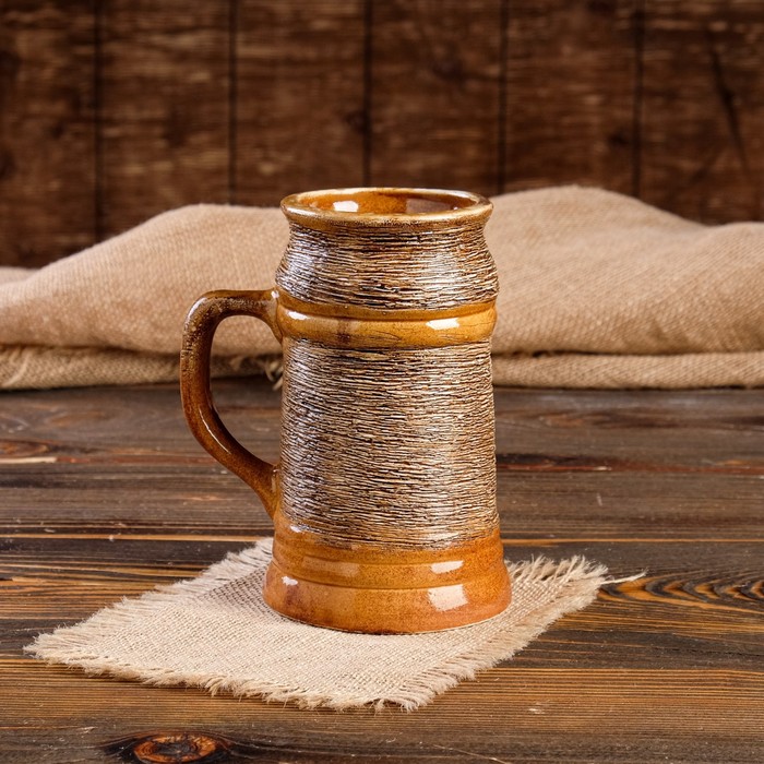 Кружка пивная 1 л "Соломка", микс