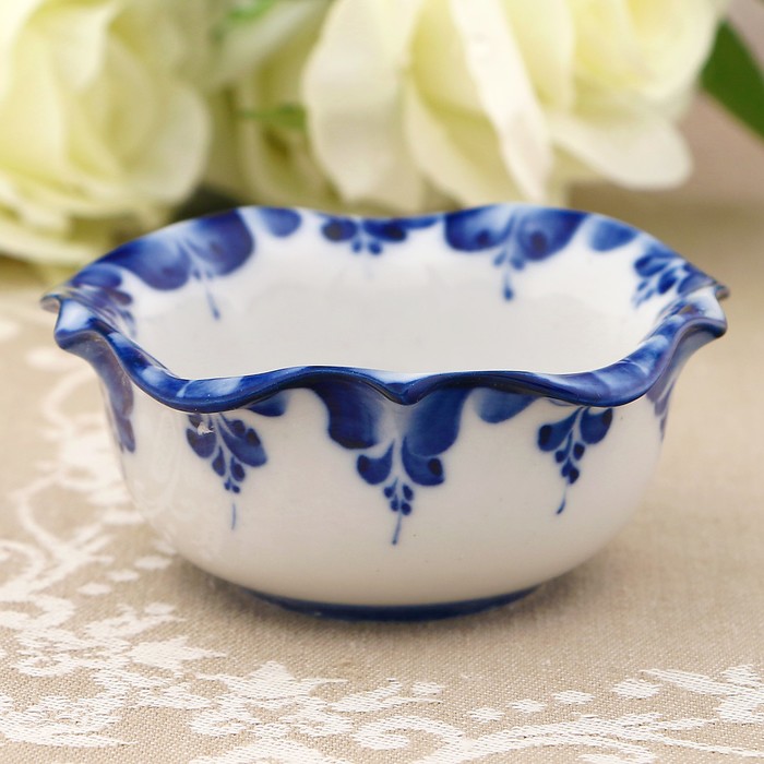 Розетка «Тюльпан», 9х4 см, гжель