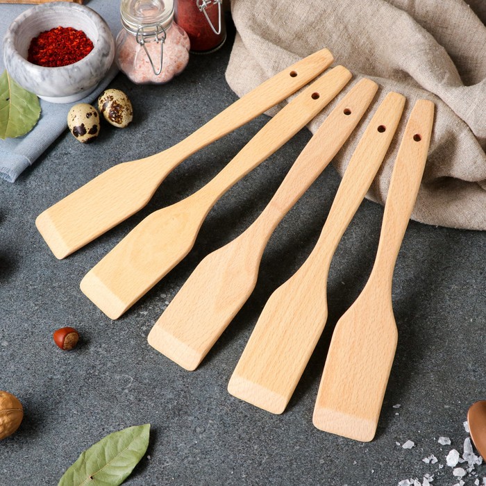 Лопатка кухонная "Премиум", массив бука, 28 х 5,5 х 0,8 см