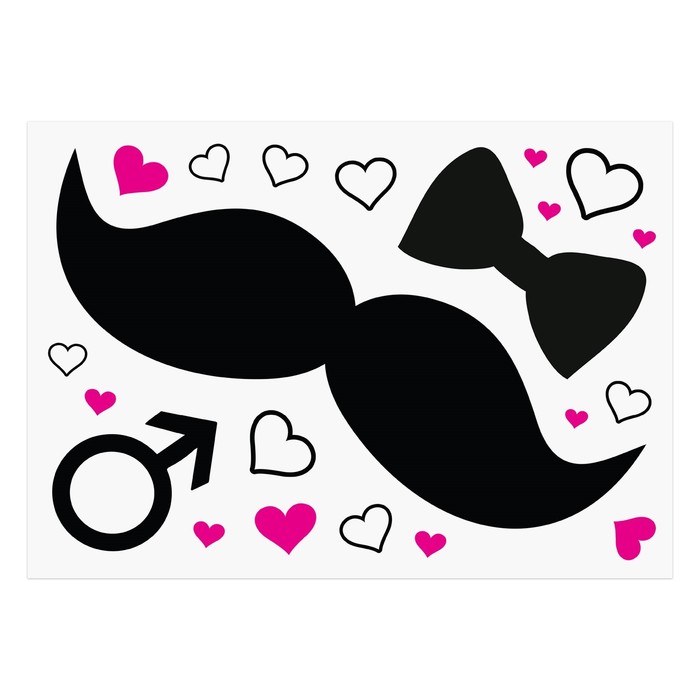 Набор магнитов на авто 2 листа "Усы и Губы"