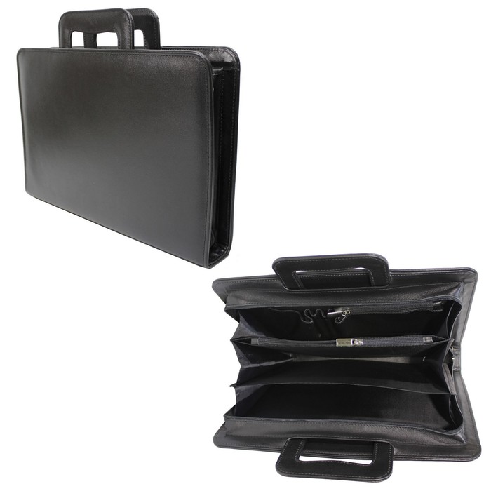 Папка мужская на молнии н/к, чёрный (ка11007м)