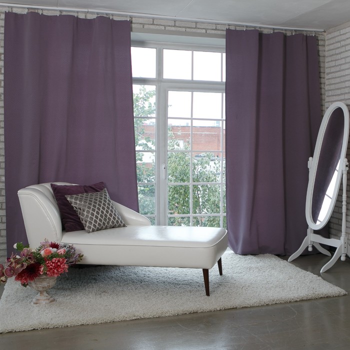 Штора портьерная "Этель" 130х280 см, Английский стиль Сиреневый,100% п/э