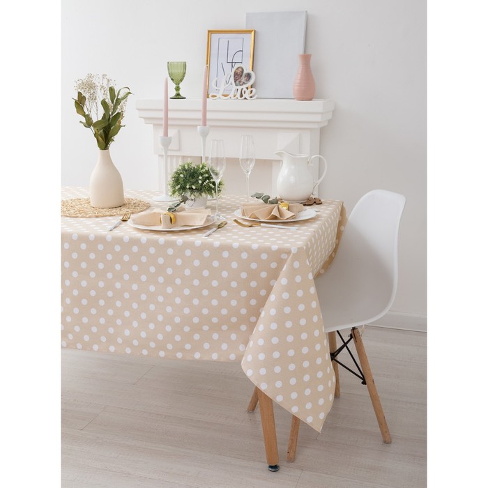 Скатерть "Этель" Ваниль (вид2) 145х300см, рогожка 100% хл