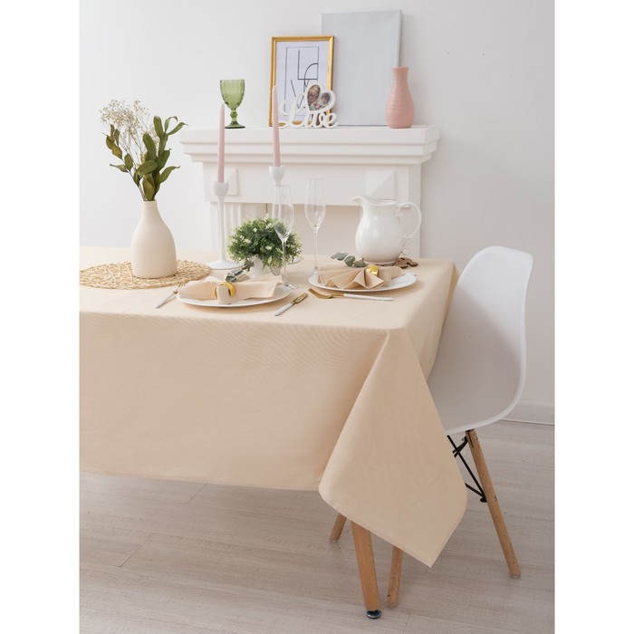 Скатерть "Этель" Ваниль 145х145см, рогожка 100% хл