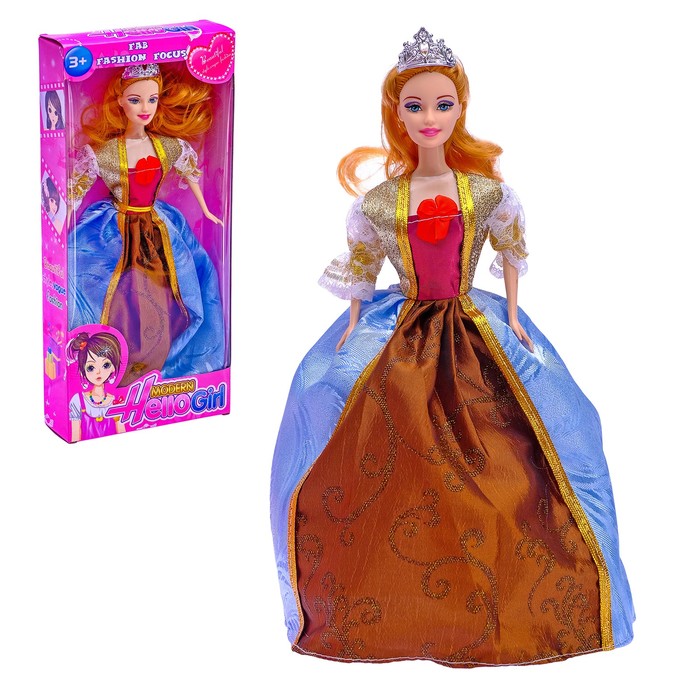 Кукла модель "Мила" в платье, МИКС