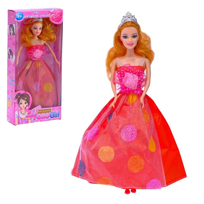 Кукла модель "Анна" в платье, МИКС