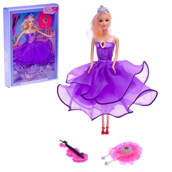 Кукла модель "Эльза" в платье с аксессуарами, МИКС