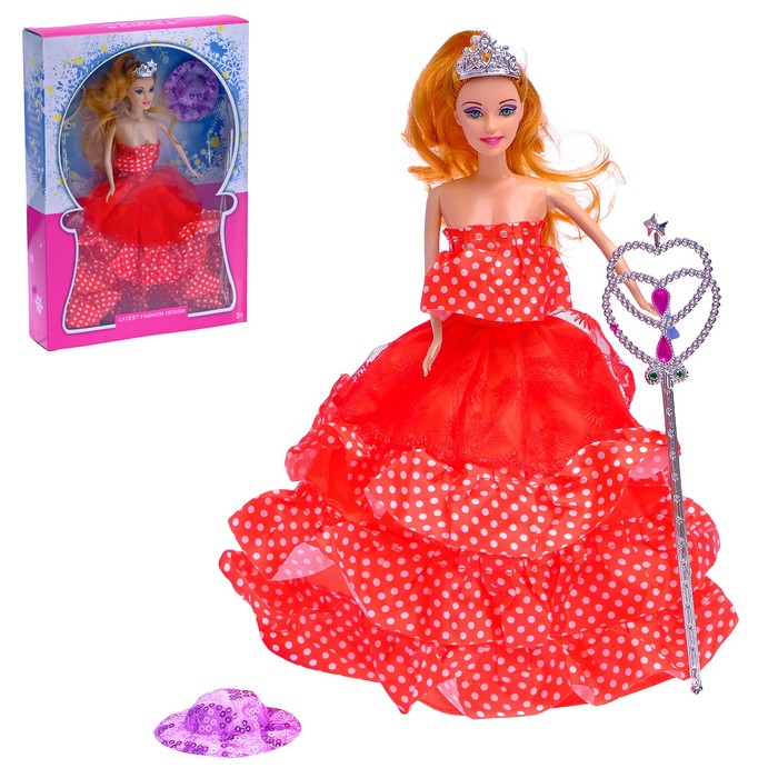 Кукла модель "Мира" в платье, с аксессуарами, МИКС