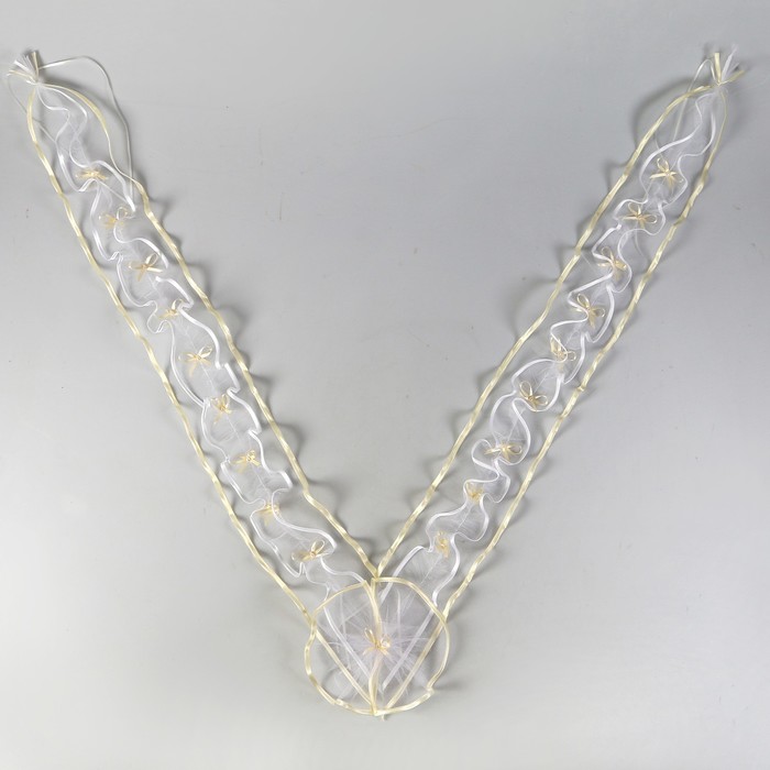 Набор лент на капот "Праздничная" (мал. бант на радиатор+2 ленты капот 1,5 м), крем